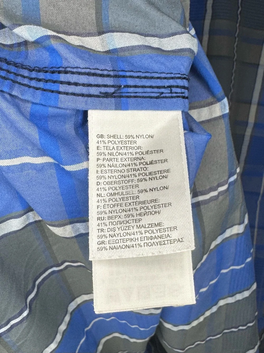 The North Face Men’s XL Plaid Short Sleeve Button-Up Hiking Shirt Blue Gray